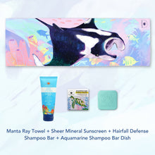 Load image into Gallery viewer, MAGWAI Travel Bundle | Beach Towel + Shampoo Bar + Reef Safe Sunscreen 80g + Shampoo Bar Dish