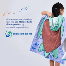 Load image into Gallery viewer, Baby Turtle Kids Towel Hoodie | 100% Cotton Soft and Absorbent Hooded Bath Towel Poncho Cape + 1pc Free Facial Bar