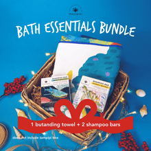 Load image into Gallery viewer, MAGWAI Bath Essential Bundle | 2 Shampoo Bars + Butanding / Whaleshark Beach Towel