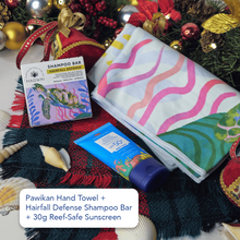 Load image into Gallery viewer, MAGWAI Eco Explorer Travel Kit | Reef Safe Sunscreen 30g + Hand Towel +  Shampoo Bar | Holiday Gift