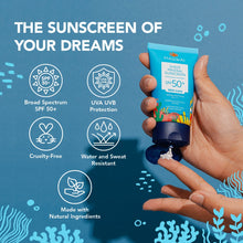 Load image into Gallery viewer, MAGWAI sheer mineral reef safe sunscreen or sunblock travel-friendly 30g size with less white cast and broad spectrum spf50 pa++++, has lightweight non-greasy formula, keeps your face and body stay fresh.