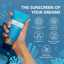 Load image into Gallery viewer, MAGWAI sheer mineral reef safe sunscreen or sunblock with less white cast and broad spectrum spf50 pa++++, has lightweight non-greasy formula, keeps your face and body stay fresh.