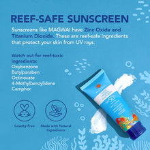 Load image into Gallery viewer, MAGWAI sheer mineral reef safe sunscreen or sunblock with less white cast and broad spectrum spf50 pa++++, has lightweight non-greasy formula, keeps your face and body stay fresh.