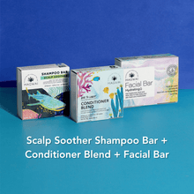 Load image into Gallery viewer, MAGWAI Plastic-Free Starter Kit | Conditioner Blend + Facial Bar + 1 Shampoo Bar