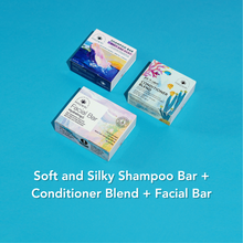 Load image into Gallery viewer, MAGWAI Plastic-Free Starter Kit | Conditioner Blend + Facial Bar + 1 Shampoo Bar