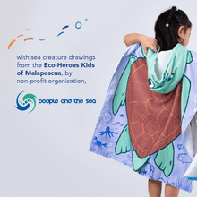 Load image into Gallery viewer, Baby Turtle Kids Towel Hoodie | 100% Cotton Soft and Absorbent Hooded Bath Towel Poncho Cape + 1pc Free Facial Bar