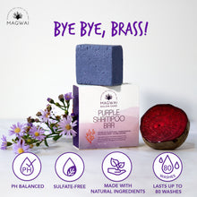 Load image into Gallery viewer, MAGWAI Purple Shampoo Bar with beet root extract and argan oil for eliminating yellow tones in bleached hair