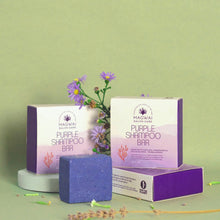 Load image into Gallery viewer, MAGWAI Purple Shampoo Bar with beet root extract and argan oil for eliminating yellow tones in bleached hair