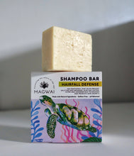 Load image into Gallery viewer, MAGWAI Shampoo Bar with Hairfall Defense, made from pH-balanced, sulfate-free ingredients to support hair growth and reduce hair fall; eco-friendly and plastic-free, suitable for all hair types and also perfect for curly hair (CGM friendly).