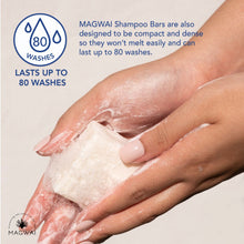 Load image into Gallery viewer, MAGWAI Scalp Soother Shampoo Bar with pH-balanced, sulfate-free formula; enriched with Tea Tree, Rosemary, and Lemongrass oils to cleanse and nourish the scalp, eco-friendly and safe for all hair types including curly hair (CGM friendly).
