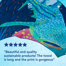 Load image into Gallery viewer, Lightweight, microfiber, quick-drying MAGWAI towel made from recycled plastic bottles, featuring the whale shark-inspired design; ideal for gym, travel, yoga, and daily use