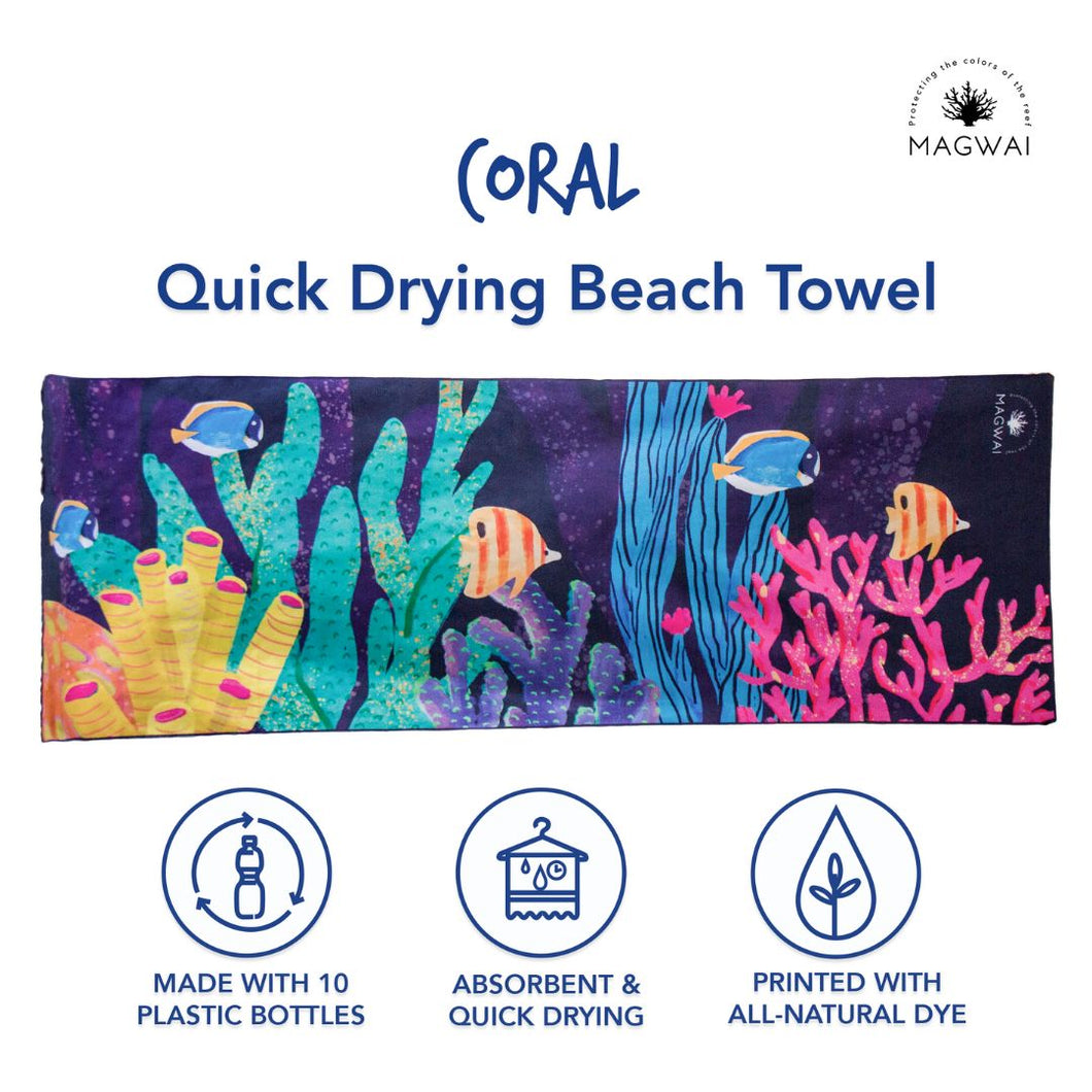 MAGWAI Quick-Drying Beach Towel - Coral