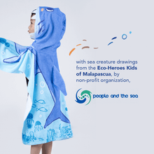 Load image into Gallery viewer, Baby Shark Kids Towel Hoodie | 100% Cotton Soft and Absorbent Hooded Bath Towel Poncho Cape + 1pc Free Facial Bar
