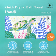 Load image into Gallery viewer, MAGWAI Bath Towel in Pawikan / Sea Turtle | Absorbent &amp; Quick-Drying Microfiber
