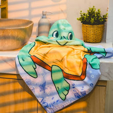 Load image into Gallery viewer, MAGWAI Pawikan Kids Bundle – Hoodie Towel + Eco Beach Towel Set | Soft Cotton + Quick Dry sustainably made Towel

