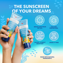 Load image into Gallery viewer, MAGWAI Sheer Mineral Sunscreen SPF 50+ for sensitive skin, reef-safe, non-greasy, and lightweight sun protection with a reduced white cast. Perfect for daily use, suitable for kids, and verified by UP Marine Science Institute
