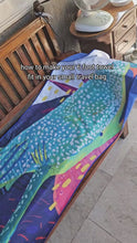 Load and play video in Gallery viewer, MAGWAI Beach Towel in Pagi / Manta Ray | Absorbent, Quick-Drying, &amp; Multipurpose
