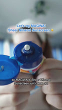 Load and play video in Gallery viewer, MAGWAI Reef Safe Sheer Mineral Sunscreen SPF 50+ 80g | Buy 3 save ₱315 | 75% Less White Cast
