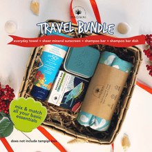 Load image into Gallery viewer, MAGWAI Travel Bundle | Beach Towel + Shampoo Bar + Reef Safe Sunscreen 30g + Shampoo Bar Dish
